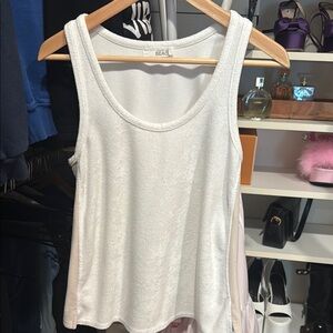 Barefoot Dreams White Shimmer Tank Top